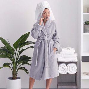 Brookline Super Plush Robe - Smoke, XS/S